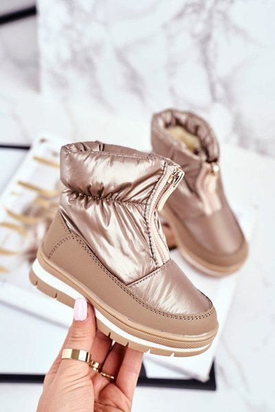 Women's Snow Boots Warm Natural Wool Gold Bubbles