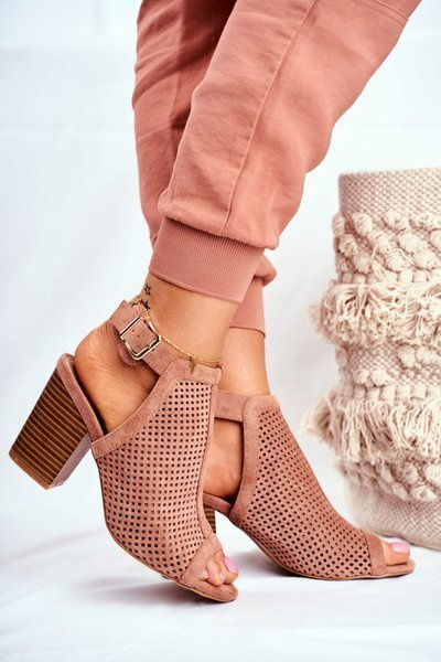 Bottes pour femmes Peep Toe Suède Printemps Rose Paradis