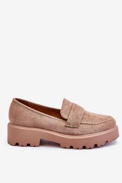 Klasikiniai Suede Loafers Loafers Beige Corrin