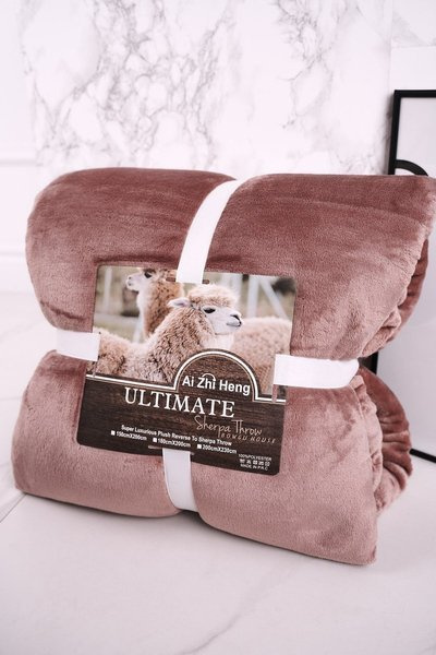 Large Blanket Plush Reverse To Sherpa Throw Pink