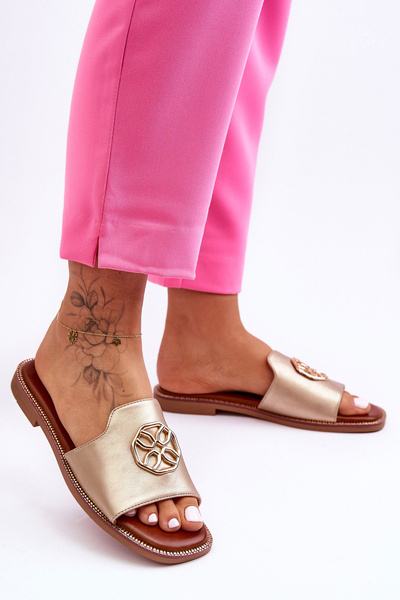 Women's Classic Flat Heel Sandals gold Larotte