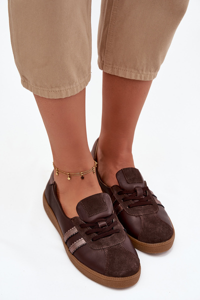 Bőrszürke női barefoot félcipő Zazoo N1341 csokoládé