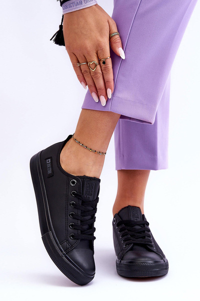 Women's Low Leather Sneakers Big Star KK274011 Black