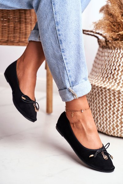 Női balerinák Lu Boo Black Suede Layla