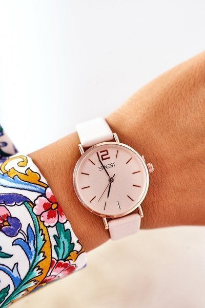 Montre Sur Bracelet Cuir Sans Nickel ERNEST Beige