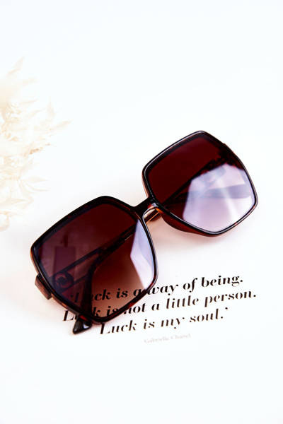 Lunettes de soleil classiques pour femmes marbrées M2352 marron