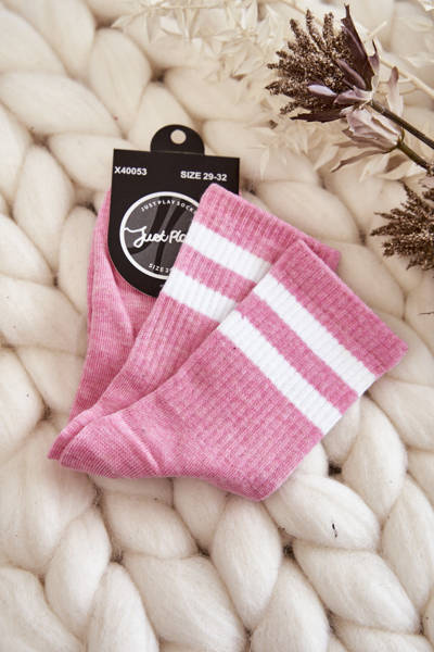 Chaussettes de sport en coton pour jeunes roses