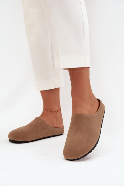 Damen Clogs auf Plattform Dunkelbeige Sylviane