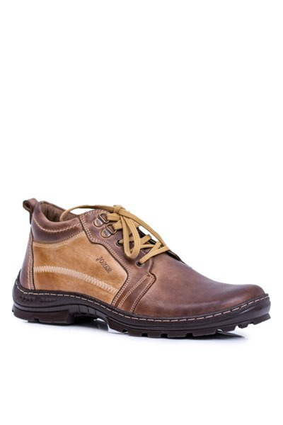 Men's Leather Booties Warmed Boots Boots Brown Felgado Boots.