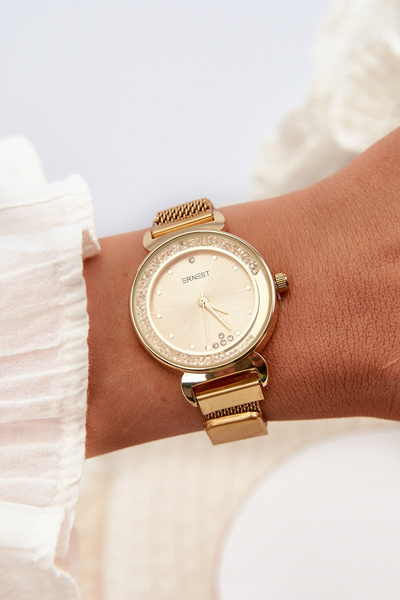 Women's Watch with Silver Dial ERNEST Gold