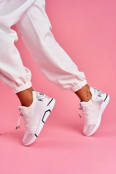 Sportiv cu fermoar pentru femei și pantofi pull-up White Terfin