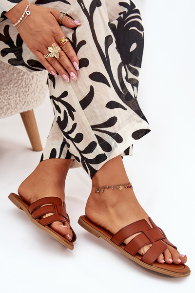 Damen Sandalen auf flachem Absatz Camel Mirona