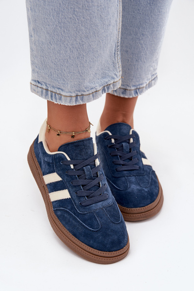 Damenturnschuhe aus Wildleder auf Plattform Dunkelblau Sylviona