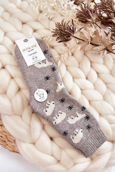 Wollsocken für Damen in Eisbär grau