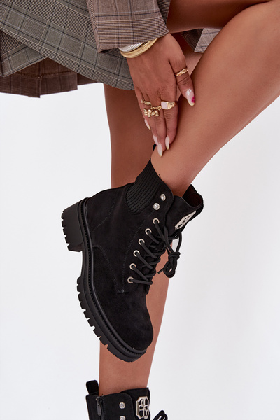 Damen Winter-Workery mit Dekorationen Schwarz Olivira