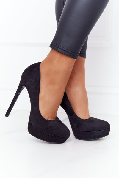 Classic Suede High Heels Black Margharita