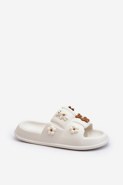 Tongs en mousse pour femmes avec décorations Blanc Cambrina