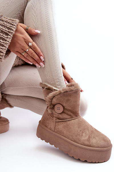 Damen Schneestiefel Auf Einer Plattform Mit Fell Beige Wikasem