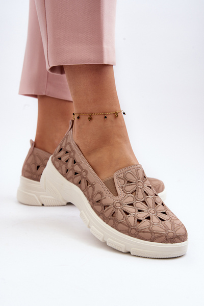 Rosa Damen Slipper mit Ausschnitten Emilei