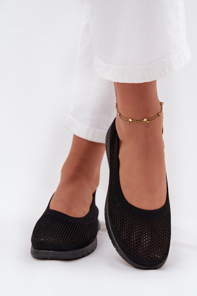 Ballerines En Maille Pour Femmes Dans Un Style Sportif Noires Virella