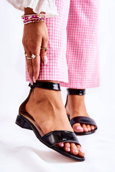 Sandales Laquées Femme Noir Shanley