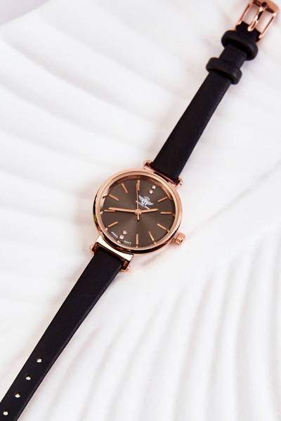 Montre analogique noire pour femme
