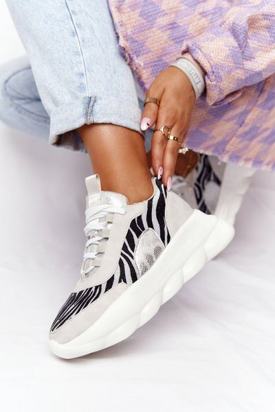 Chaussures de sport à plateforme pour femmes Lu Boo Gris