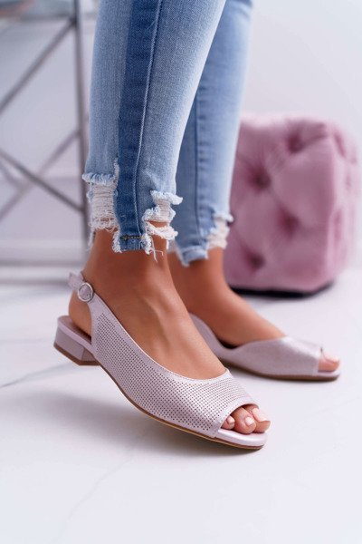 Women's Flat Heel Sandals Sergio Leone SK809 Pink Skaldo