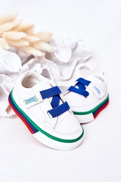 Children's Sneakers With Welt White Navy Blue Baxter
