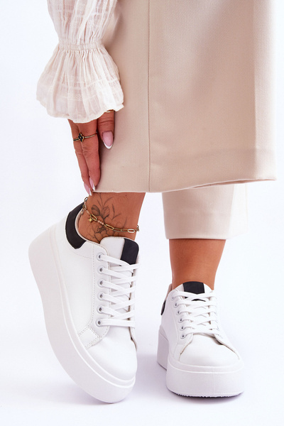 Sports Shoes On A Massive Platform White And Black Boneti