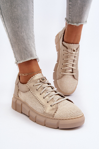 Chaussures en cuir pour femmes Maciejka 05850-22 Beige clair