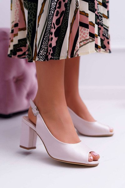 Sergio Leone Women's Stiletto Sandals SK765 Pink Pearl Vime