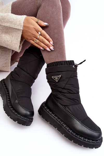 Bottes de neige femme à semelle épaisse noir Lureta