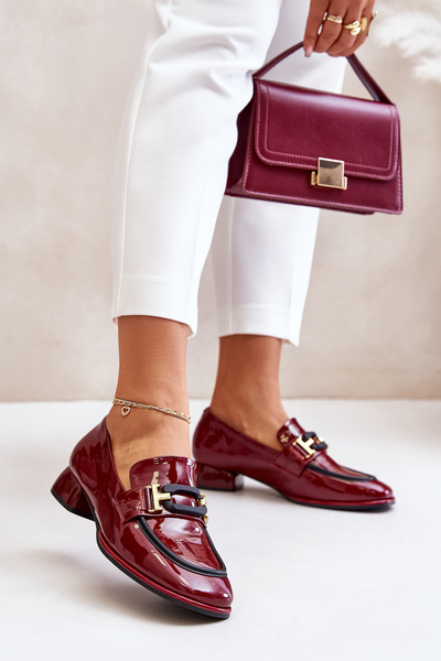 Lakuoti moteriški batai su kulnais Artiker 55C0103 Burgundy