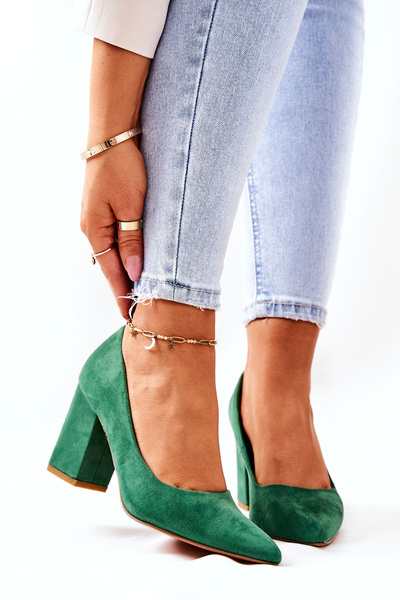 Florena grünes Wildleder Stiletto Pumps
