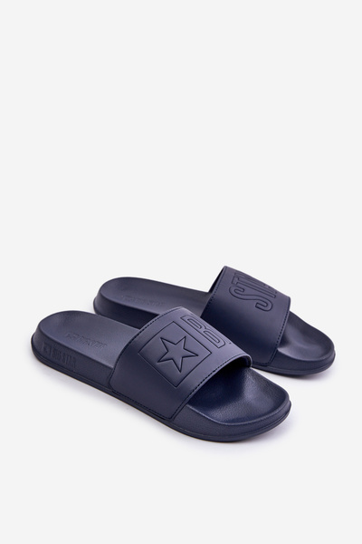 Leichte Herren Flip Flops Mit Logo Big Star OO174031 Dunkelblau