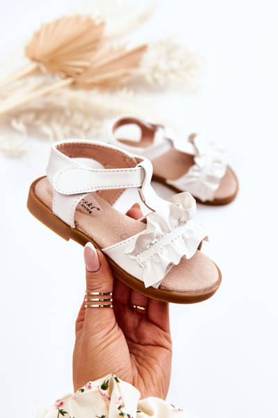 Sandales Pour Enfants Avec Velcro Blanc Lussia