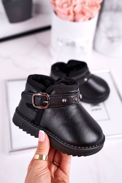 Children's snow boots warm with fur black Jinnie
