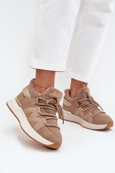 Szigetelt női sneakers platform Bézs Juvira