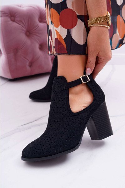 Bottines Aiguilles Femme Ajourées Avec Découpes Noir GoodDay