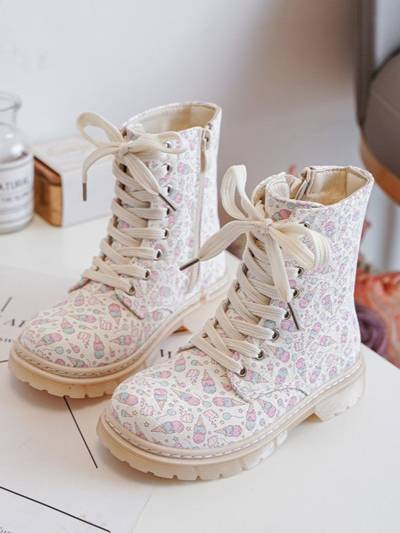 Bottines Enfant Doublées Zippées Beige Dolida