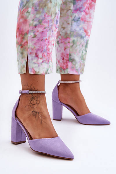 Escarpins en Daim avec Strass Diamant Violet
