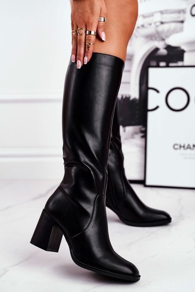 Cizme înalte pentru femei Veronique negru cald