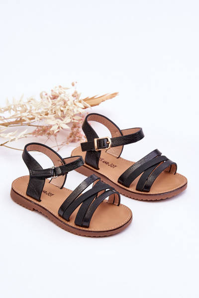 Kindersandalen mit Riemen schwarz Isla