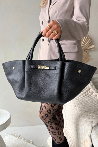 Leather Bag Black Fiorenza