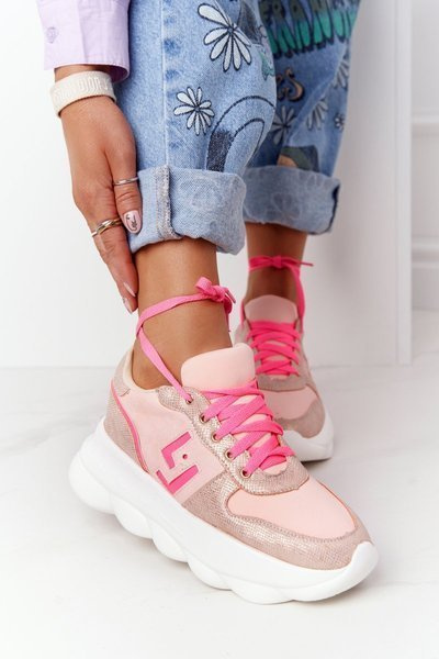 Pantofi sport pentru femei pe platformă Lu Boo Pink