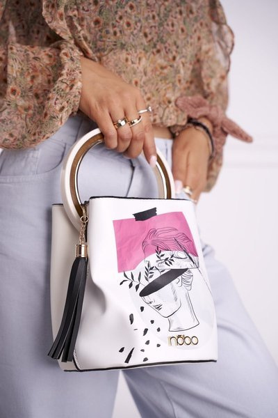 NOBO Damen Handtasche Weiß Aktentasche NBAG-I2690-CM00