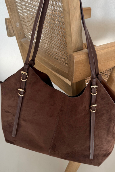 Sac Skopper en éco nubuck Chocolat Sorvelle