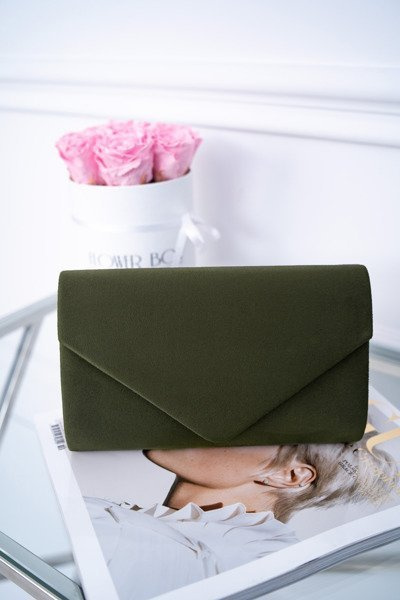 Pochette en daim pour femmes, pochette olive