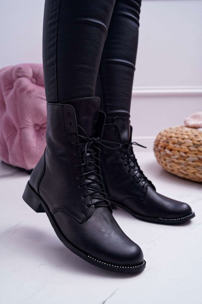 Bottes Femme Face Cuir Nicole 2315 Noir The Island